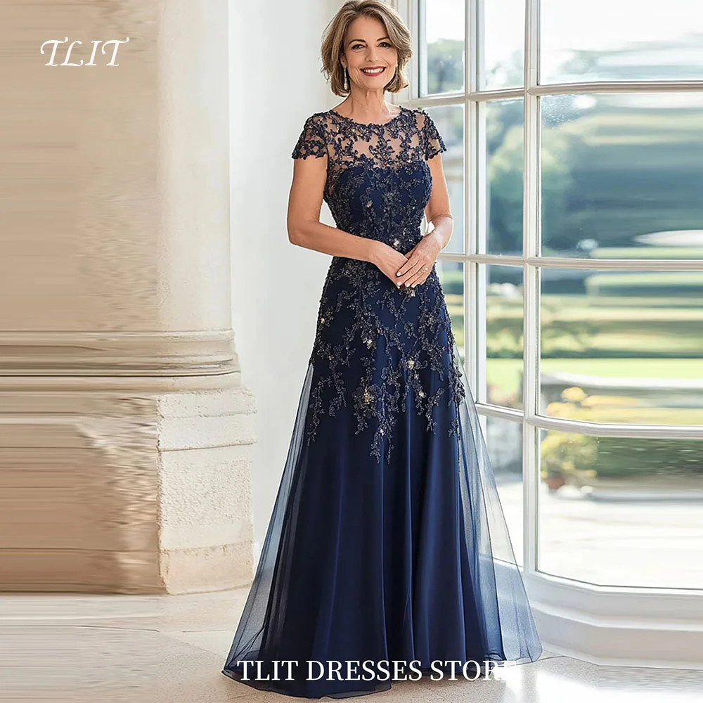 TLIT Elegant Dark Blue A-Line Tulle Mother of the Bride Dress Appliques Flowers Vestidos de fiesta Customized Mother Dress
TLIT Elegant Dark Blue A-Line Tulle Mother of the Bride Dress Appliques Flowers Vestidos de fiesta Customized Mother Dress