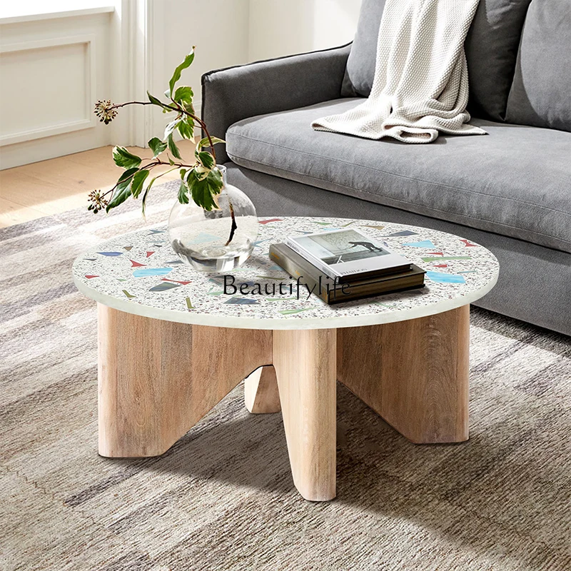 ld 38 Creative terrazzo round coffee table wabi-sabi modern simple movable tea table
ld 38 Creative terrazzo round coffee table wabi-sabi modern simple movable tea table
