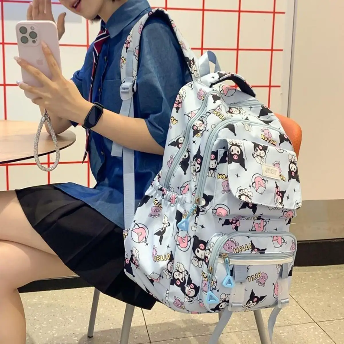 Sanrio Kuromi Cute Print Backpack New Girl Heart Fashion Cartoon Travel Outdoor Waterproof Large Capacity Lightweight School Bag
Sanrio Kuromi Cute Print Backpack New Girl Heart Fashion Cartoon Travel Outdoor Waterproof Large Capacity Lightweight School Bag