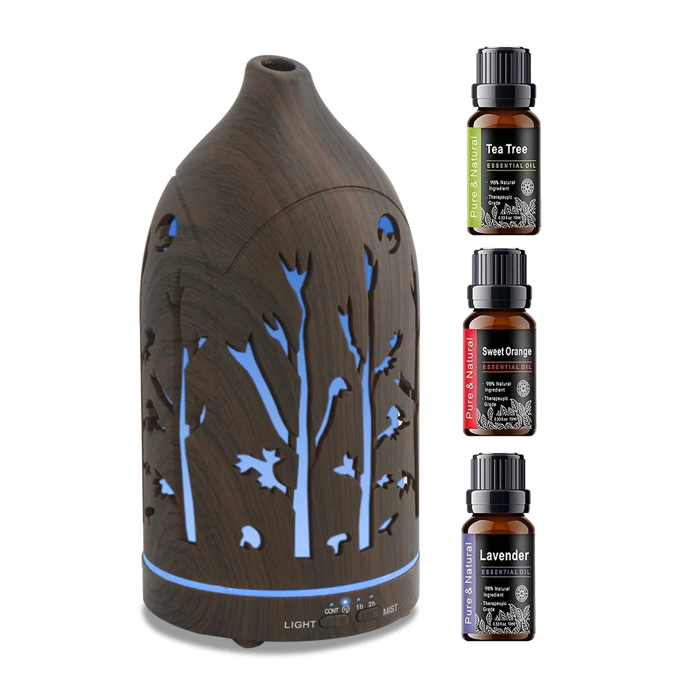Диффузор для ароматерапии с глубоким древесным зерном, 200 мл, тихий ультразвуковой увлажнитель с прохладным туманом и 3 эфирными маслами для дома и офиса
Диффузор для ароматерапии с глубоким древесным зерном, 200 мл, тихий ультразвуковой увлажнитель с прохладным туманом и 3 эфирными маслами для дома и офиса