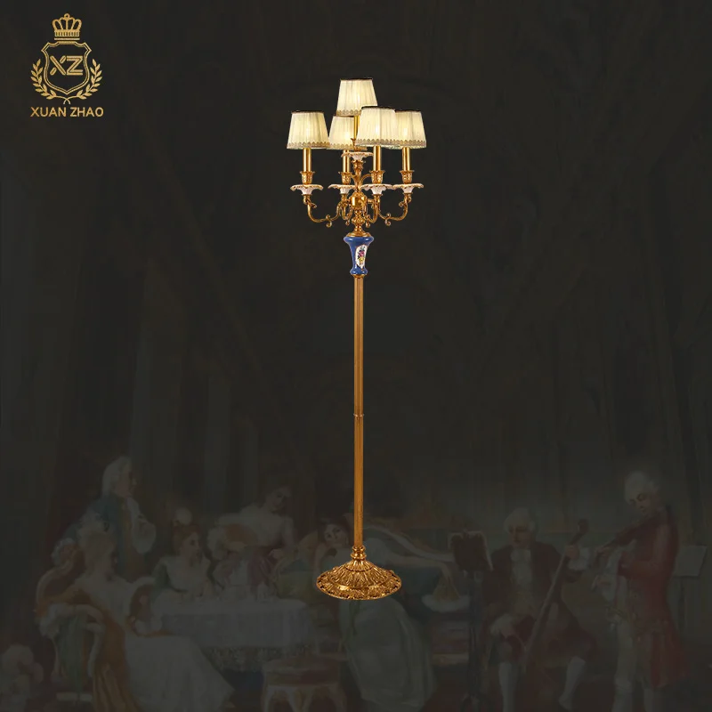 XUANZHAO European Vintage Porcelain Fabric Cylindrical Shade Brass Floor Lamp Luxury Gold Decorative Floor Lights
XUANZHAO European Vintage Porcelain Fabric Cylindrical Shade Brass Floor Lamp Luxury Gold Decorative Floor Lights