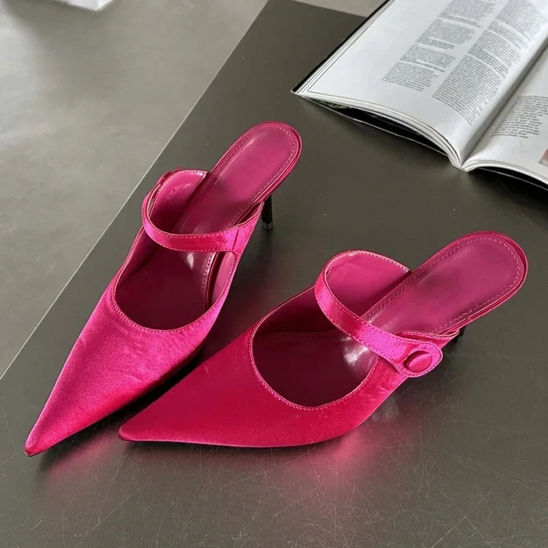 Women's Pointed Toe Satin Mary Jane Mules Thin Stiletto Heel Elegant Party Casual Footwear Drop Shipping Fast Ship Free Gift
Women's Pointed Toe Satin Mary Jane Mules Thin Stiletto Heel Elegant Party Casual Footwear Drop Shipping Fast Ship Free Gift
