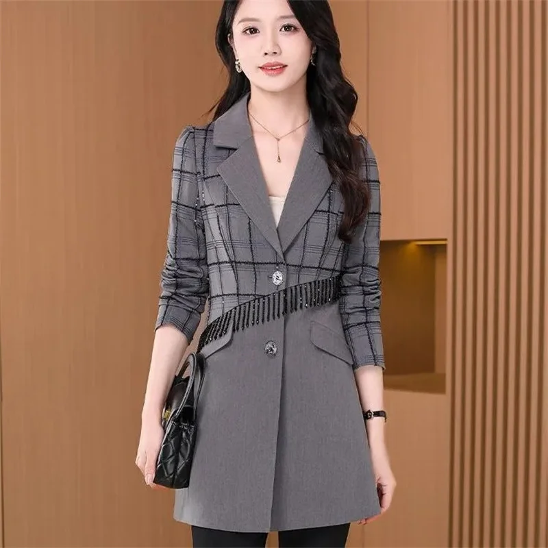 Xiaoxiangfeng Coat Female 2025 Spring Autumn New Long Suit Jacket High-Quality Windbreaker Outwear Women's Fashion Outcoat Tops
Xiaoxiangfeng Coat Female 2025 Spring Autumn New Long Suit Jacket High-Quality Windbreaker Outwear Women's Fashion Outcoat Tops