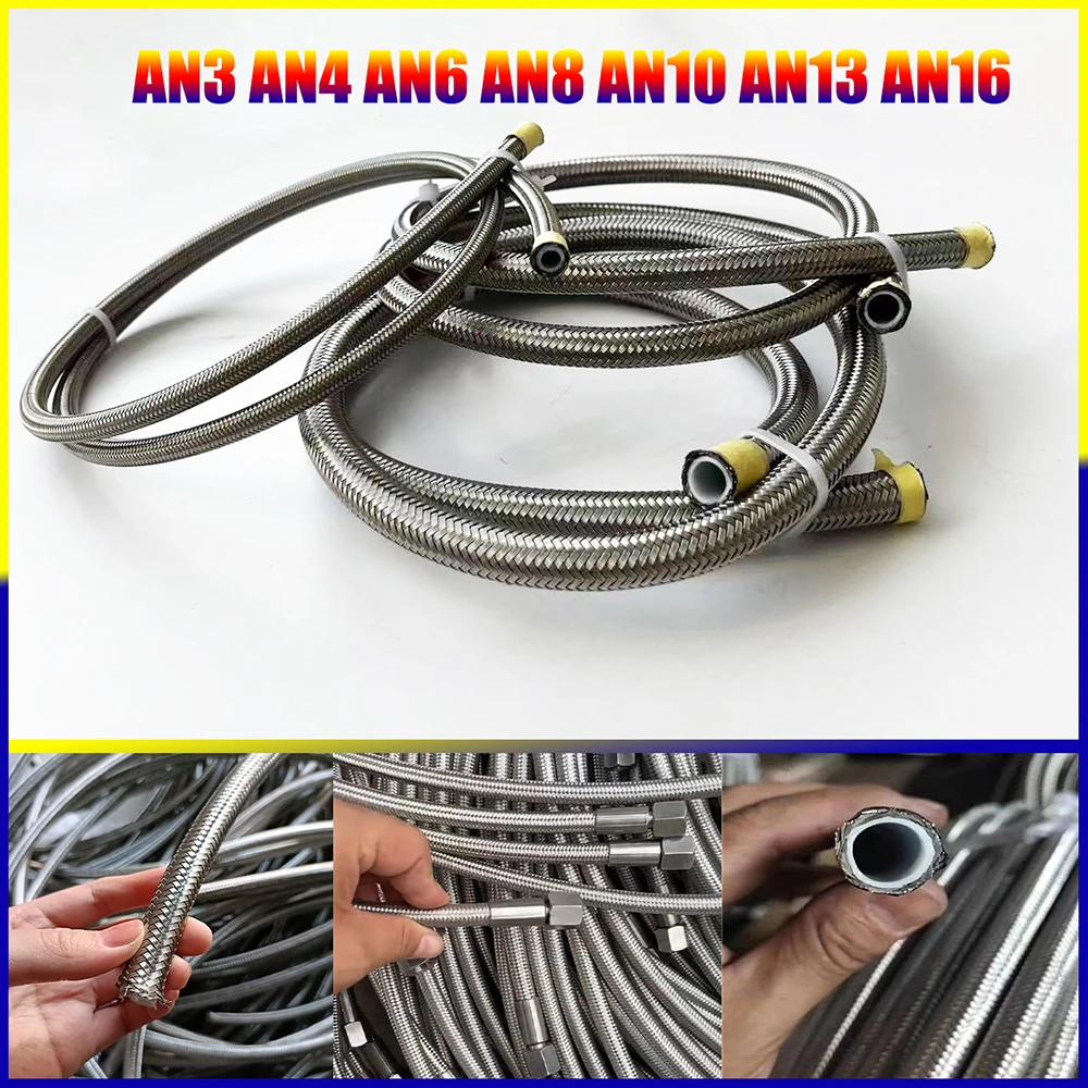 3Meter AN3-AN16 high Temperature Fuel Oil Line Hose PTFE Racing Hose Tube 304 Stainless Steel Braided Cooler Hose Line Pipe Tube
3Meter AN3-AN16 high Temperature Fuel Oil Line Hose PTFE Racing Hose Tube 304 Stainless Steel Braided Cooler Hose Line Pipe Tube