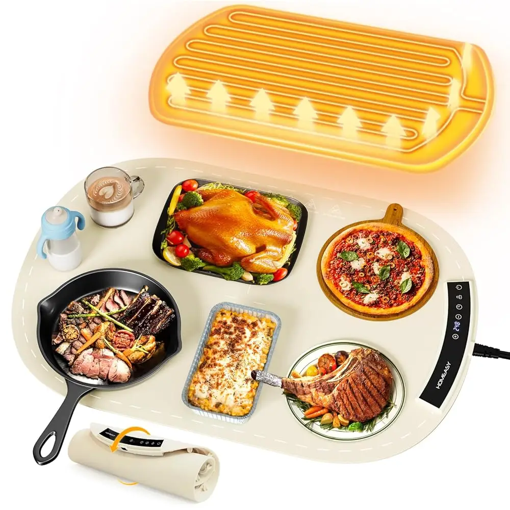 Food Warming Mat, Electric Warming Trays For Buffet & Party Rollable Food Warmers Silicone Heating Mat With 9 Temperature
Food Warming Mat, Electric Warming Trays For Buffet & Party Rollable Food Warmers Silicone Heating Mat With 9 Temperature