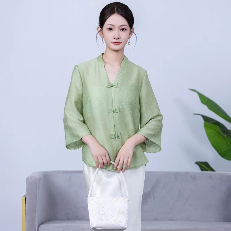 New 2025 Summer Chinese Sle Loose Fit ort Svel Women's Top Full Open Front Long Sve V-Ne Traditional Na...
New 2025 Summer Chinese Sle Loose Fit ort Svel Women's Top Full Open Front Long Sve V-Ne Traditional Na...