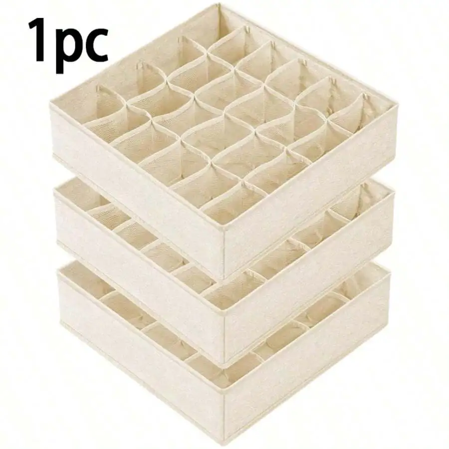 1pc Underwear & Socks Drawer Organizer Box, White, 20 Compartments Fabric Storage Box Suitable For Underwear, Socks And Clothing
1pc Underwear & Socks Drawer Organizer Box, White, 20 Compartments Fabric Storage Box Suitable For Underwear, Socks And Clothing