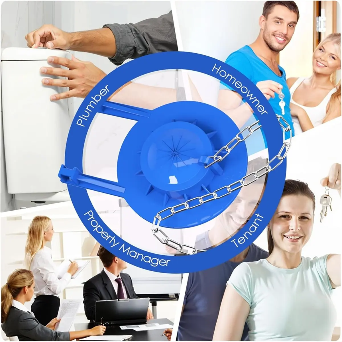 2-Pack Universal 2" Toilet Flapper Replacement Kit -Stainless Steel Chain
2-Pack Universal 2" Toilet Flapper Replacement Kit -Stainless Steel Chain