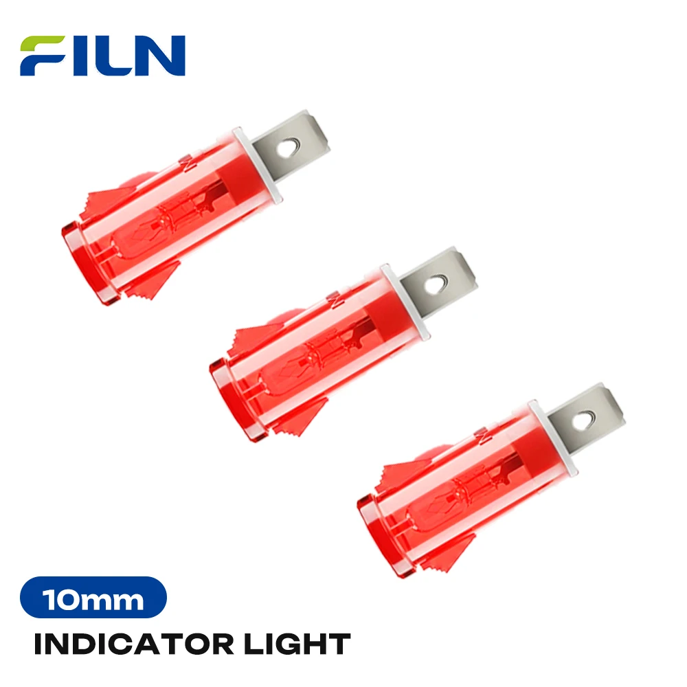 FILN 3PCS 10mm LED Indicator Lights IP67 Waterproof Signal Lamps 12V-24V/110V-220V for Car Boat Power Supply Equipment Panel
FILN 3PCS 10mm LED Indicator Lights IP67 Waterproof Signal Lamps 12V-24V/110V-220V for Car Boat Power Supply Equipment Panel