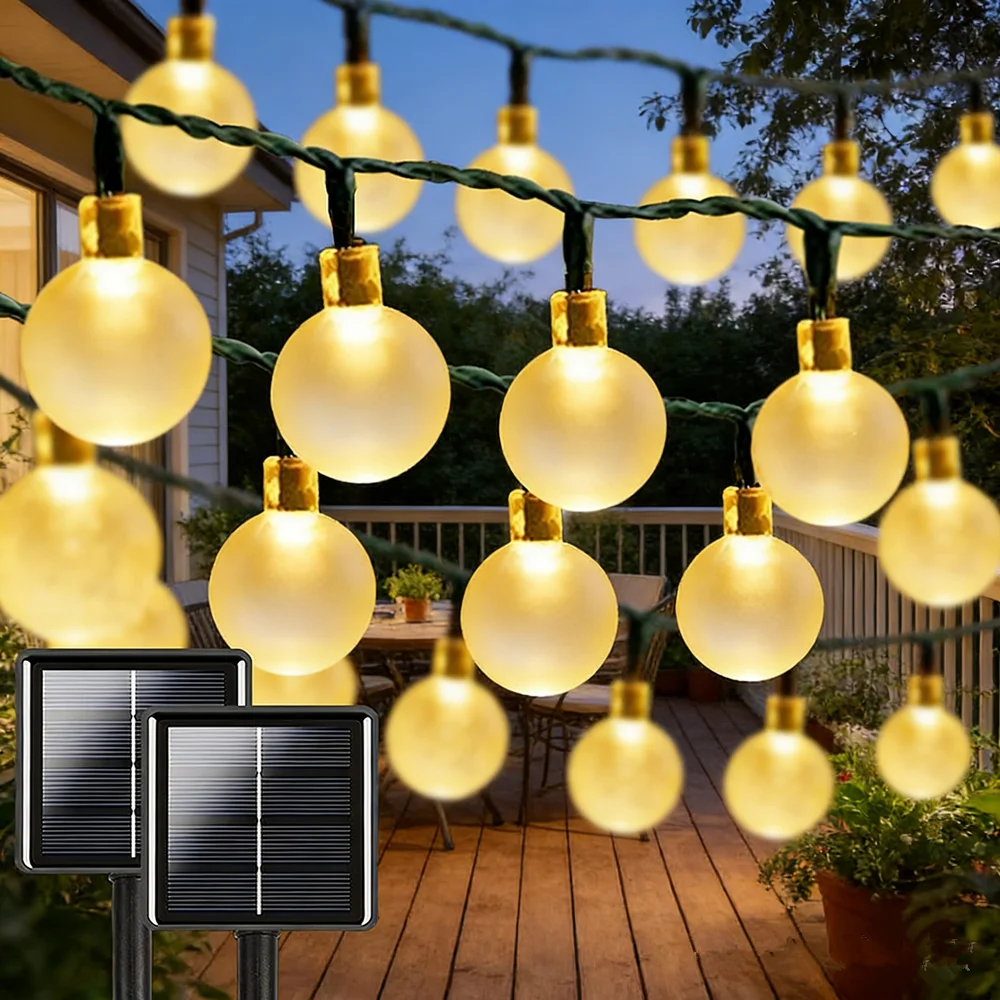 Outdoor Solar Powered 8 Mode Crystal Globe Ball Solar String Lights Courtyard Patio Light for Garden Christmas Tree Party Decor
Outdoor Solar Powered 8 Mode Crystal Globe Ball Solar String Lights Courtyard Patio Light for Garden Christmas Tree Party Decor