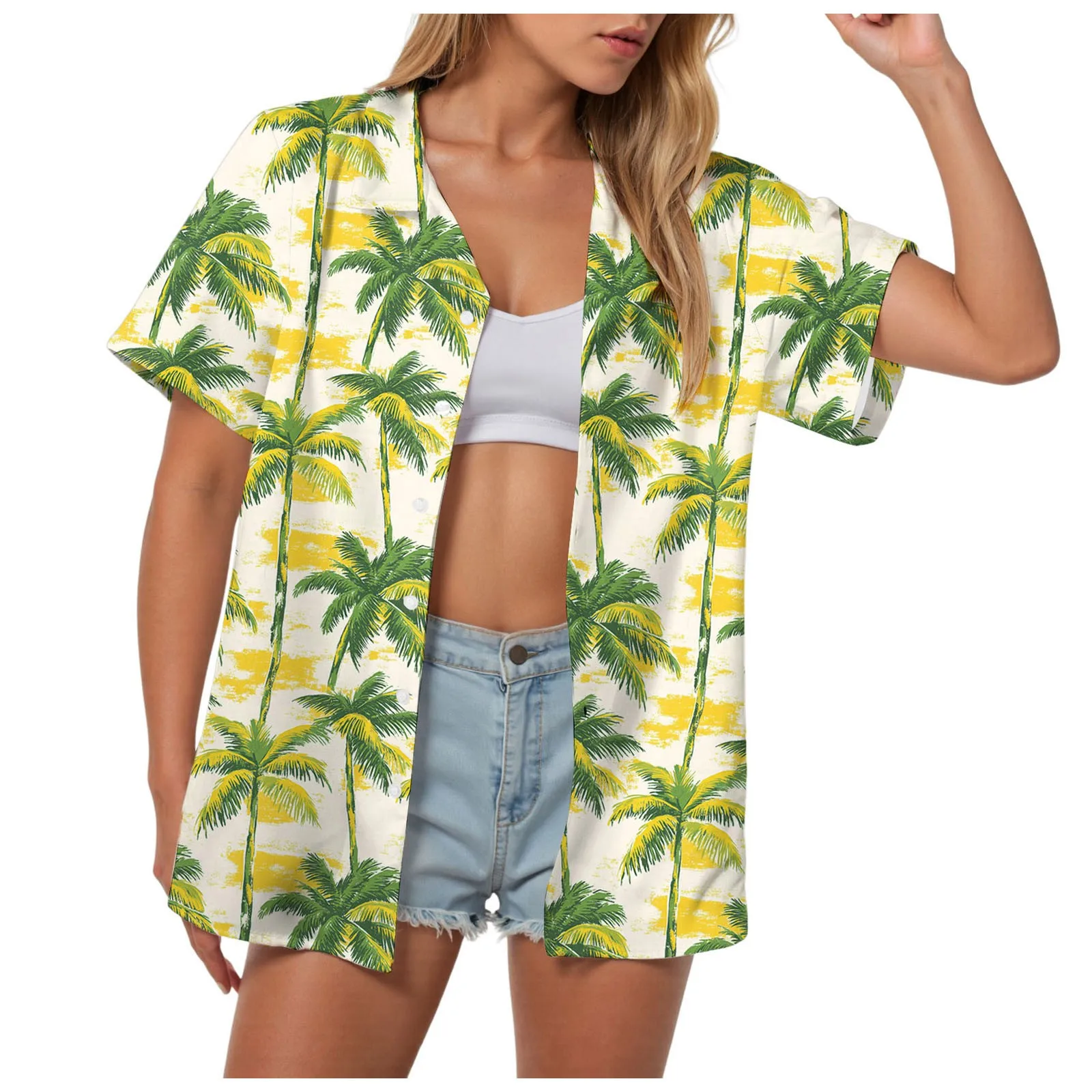 Women Summer Hawaii Shirts Soft Cool Beach Casual Blouses New Fashion Floral Print Short Sleeve Button Up Tops Shirt Tops
Women Summer Hawaii Shirts Soft Cool Beach Casual Blouses New Fashion Floral Print Short Sleeve Button Up Tops Shirt Tops