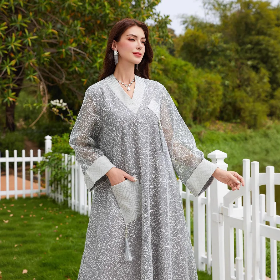 Nc47 New Long Gown With Mesh Tassels And Pendants For Women 2026 Muslim Long Dress Robe Abaya Ramadan Dubai Luxury Islam Elegant
Nc47 New Long Gown With Mesh Tassels And Pendants For Women 2026 Muslim Long Dress Robe Abaya Ramadan Dubai Luxury Islam Elegant
