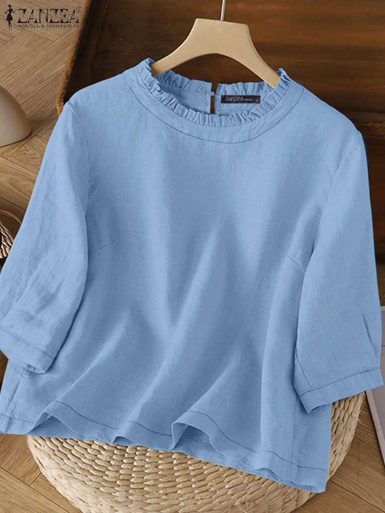 2025 ZANZEA Women Autumn Blouses Casual 3/4 Sleeve Solid Blusas Elegant O Neck Loose Work Shirt Female Tunic Tops Mujer Oversize
2025 ZANZEA Women Autumn Blouses Casual 3/4 Sleeve Solid Blusas Elegant O Neck Loose Work Shirt Female Tunic Tops Mujer Oversize