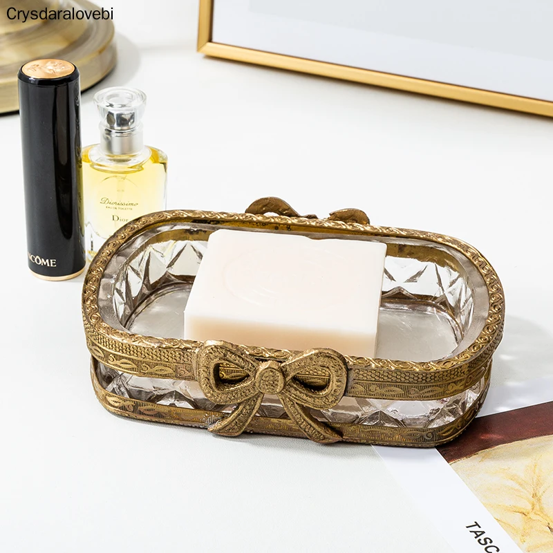 Nordic Light Luxury Glass Brass Soap Dish Underwear Soap Container Jewelry Watch Storage Rack Hotel Home Bathroom Decoration
Nordic Light Luxury Glass Brass Soap Dish Underwear Soap Container Jewelry Watch Storage Rack Hotel Home Bathroom Decoration