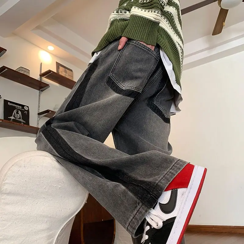 Man Cowboy Pants Straight Vintage Men's Jeans Patchwork Trousers Wide Leg with Pockets Original Casual Japanese Street Style Y2k
Man Cowboy Pants Straight Vintage Men's Jeans Patchwork Trousers Wide Leg with Pockets Original Casual Japanese Street Style Y2k