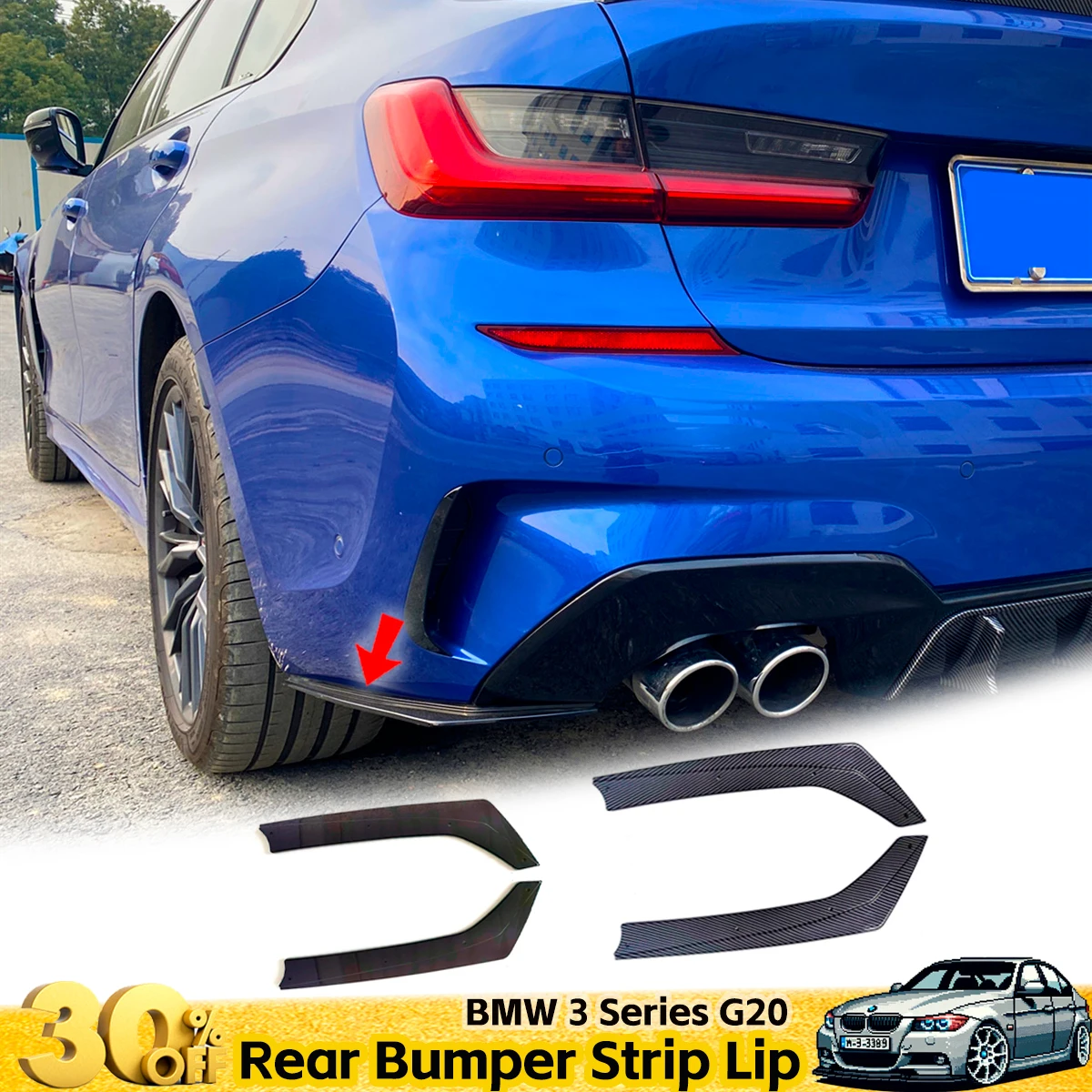 Rear Bumper Lip Spoiler Diffuser for BMW 3 Series G20 G28 Splitter Scratch Protector, Winglet Side Corner Extension Accessories
Rear Bumper Lip Spoiler Diffuser for BMW 3 Series G20 G28 Splitter Scratch Protector, Winglet Side Corner Extension Accessories