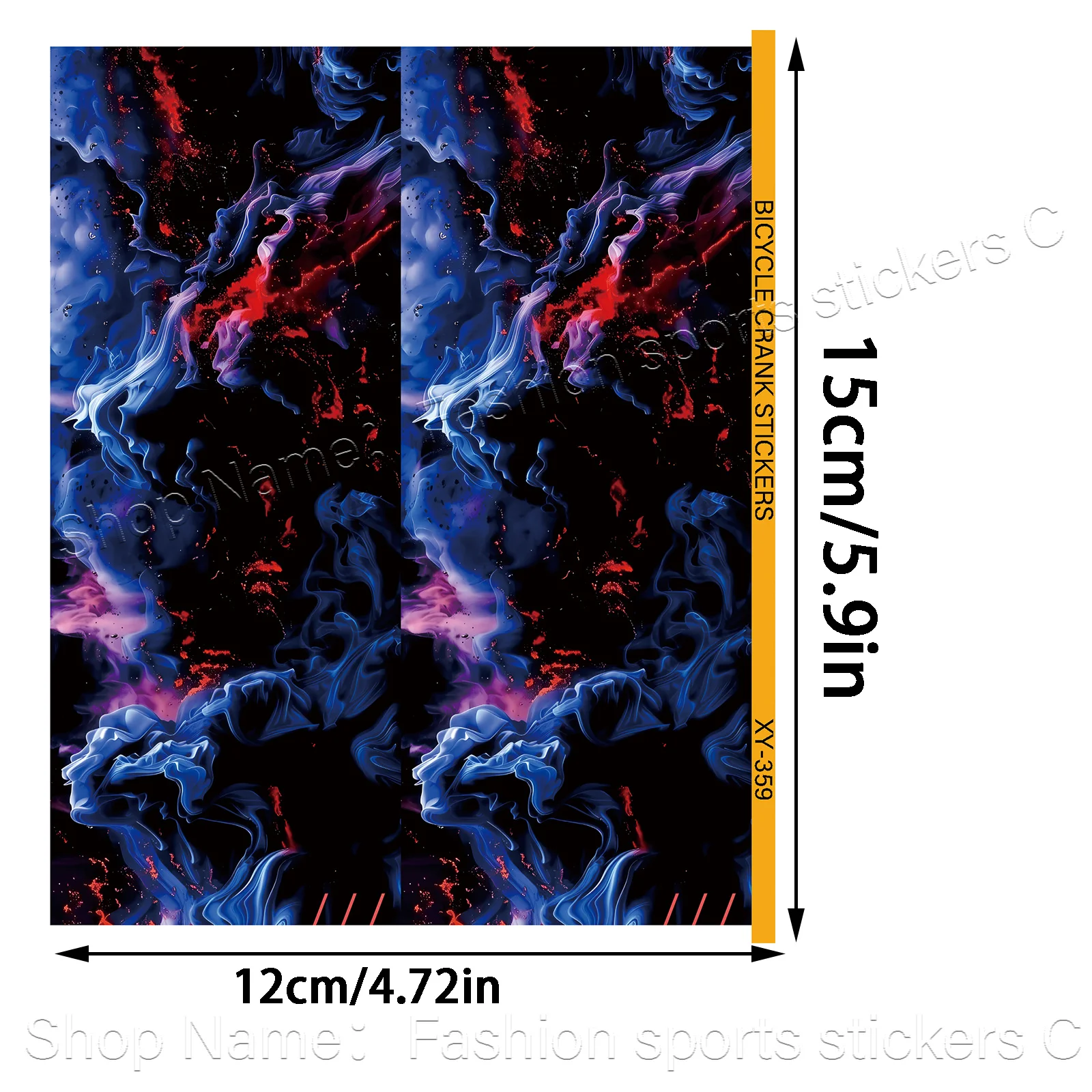 1 Pair Red Blue Flame Smoke Crank Arm Vinyl Stickers, Waterproof Anti-Scratch Removable Decals for MTB & Road Bike Crankset
1 Pair Red Blue Flame Smoke Crank Arm Vinyl Stickers, Waterproof Anti-Scratch Removable Decals for MTB & Road Bike Crankset