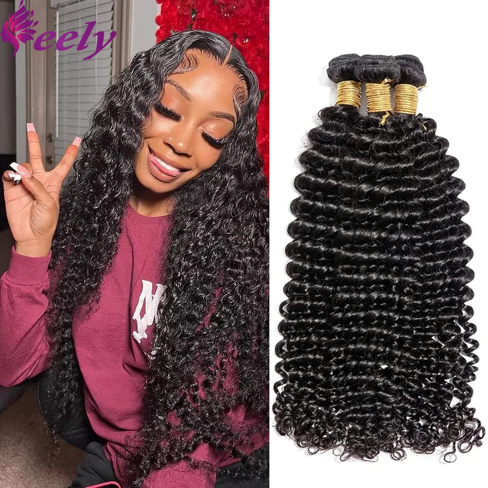 Curly Human Hair Bundles Natural Black Color Deep Wave Brazilian 1/3 Bundles 100% Human Hair Extensions 24 26 28 Inch Remy Hair
Curly Human Hair Bundles Natural Black Color Deep Wave Brazilian 1/3 Bundles 100% Human Hair Extensions 24 26 28 Inch Remy Hair