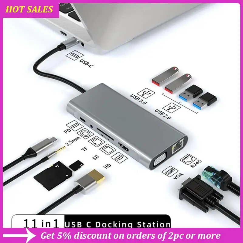 Концентратор USB 3.0 11 в 1, многопортовая док-станция для ноутбука типа C до 4K VGA PD RJ45 для Pro Air, изысканный
Концентратор USB 3.0 11 в 1, многопортовая док-станция для ноутбука типа C до 4K VGA PD RJ45 для Pro Air, изысканный