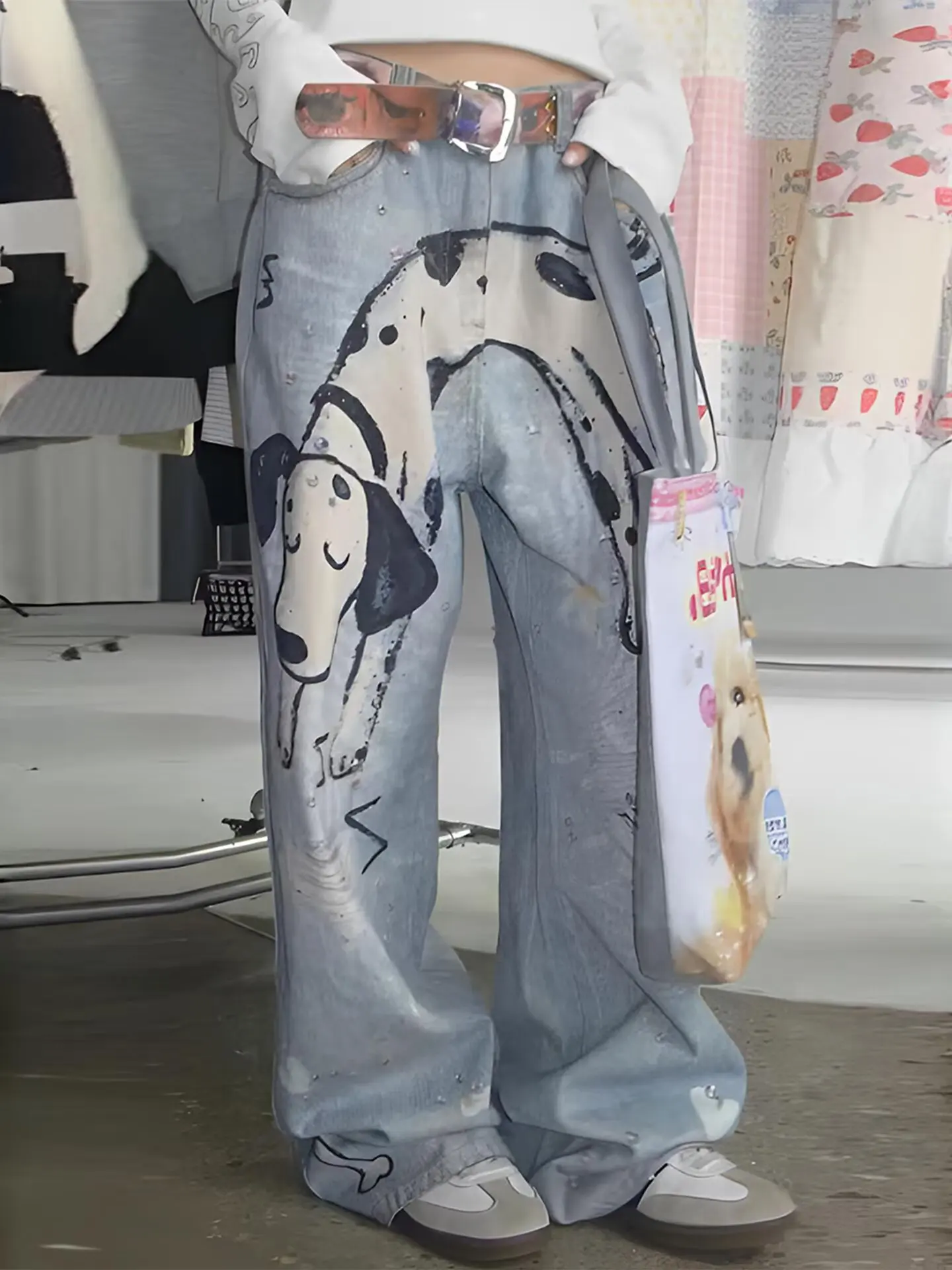 Свободные и модные женские джинсы с чернильным принтом Harajuku, женские джинсовые женские брюки, мешковатые джинсы Y2k Jean Coquette Shoujo Girl Style
Свободные и модные женские джинсы с чернильным принтом Harajuku, женские джинсовые женские брюки, мешковатые джинсы Y2k Jean Coquette Shoujo Girl Style