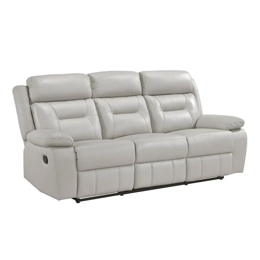 Laconia Leather Double Reclining Sofa in Silver, Customized
Laconia Leather Double Reclining Sofa in Silver, Customized
