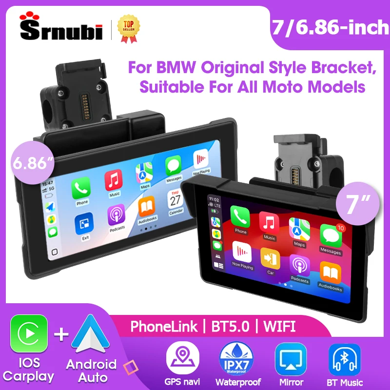 Srnubi 6.89"/7" Motorcycle Navigation with Bracket for BMW Style Carplay Android Auto Motorbike Dual Bluetooth Dashboard Stereo
Srnubi 6.89"/7" Motorcycle Navigation with Bracket for BMW Style Carplay Android Auto Motorbike Dual Bluetooth Dashboard Stereo