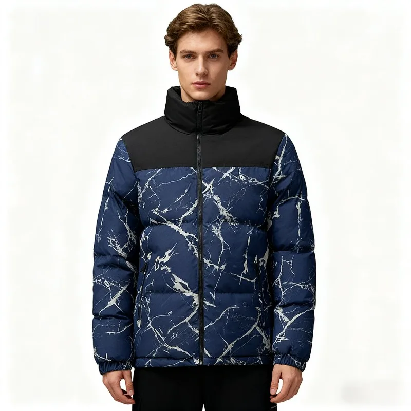 Men's Winter Marble Print Puffer Jacket Thickened Windproof Warm Cotton Padded Coat Casual Stand Collar Outdoor Sports Outerwear
Men's Winter Marble Print Puffer Jacket Thickened Windproof Warm Cotton Padded Coat Casual Stand Collar Outdoor Sports Outerwear