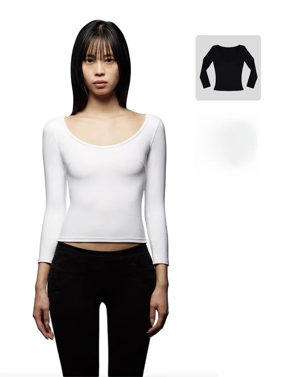 Удобная однотонная футболка с U-образным вырезом и длинным рукавом TankAir Basic Fashionable, черно-белая, повседневная, весенняя, женская, базовая модель
Удобная однотонная футболка с U-образным вырезом и длинным рукавом TankAir Basic Fashionable, черно-белая, повседневная, весенняя, женская, базовая модель