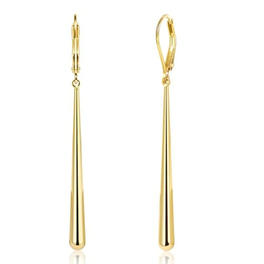Silver Dangle Earrings 14k Gold Plated Long Strip Bar Waterdrop Leverback Earrings Hypoallergenic Lightweight Trendy Long Drop
Silver Dangle Earrings 14k Gold Plated Long Strip Bar Waterdrop Leverback Earrings Hypoallergenic Lightweight Trendy Long Drop