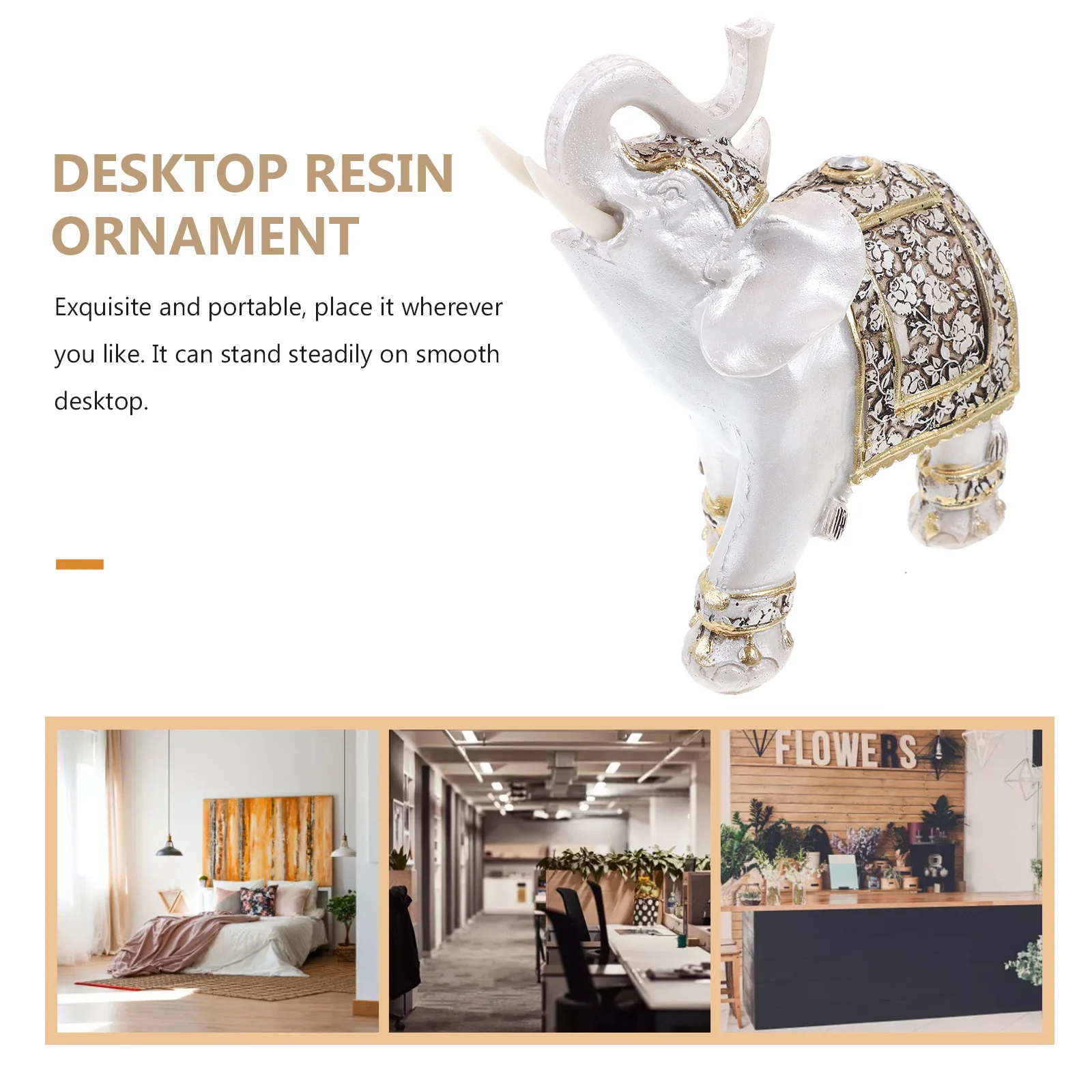 Elephant Ornament Creative Adornment Adorable Resin Crafts Elephant for Home Indoor Office Desktop (13.5 x 6.5 x 14cm)
Elephant Ornament Creative Adornment Adorable Resin Crafts Elephant for Home Indoor Office Desktop (13.5 x 6.5 x 14cm)