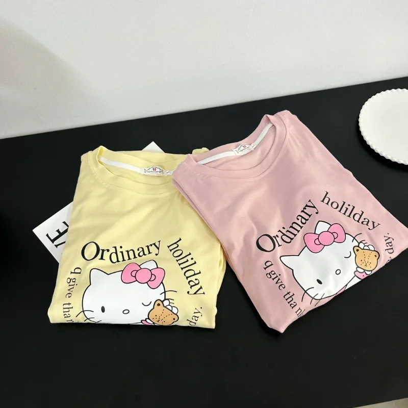 Новинка ночная рубашка Sanrio Hello Kitty Женская весенне-летняя тонкая Милая домашняя женская пижама из чистого хлопка с короткими рукавами
Новинка ночная рубашка Sanrio Hello Kitty Женская весенне-летняя тонкая Милая домашняя женская пижама из чистого хлопка с короткими рукавами