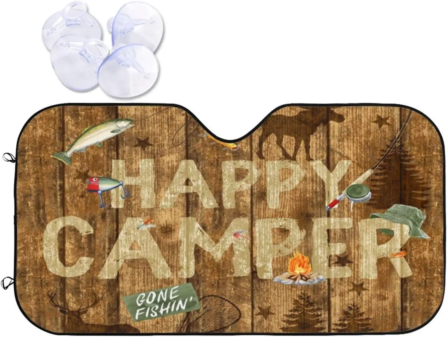 Car Windshield Sun Shade Happy Camper Window Sunshades Universal Fit Car Sunshade Keep Your Vehicle Cool UV Sun and Heat
Car Windshield Sun Shade Happy Camper Window Sunshades Universal Fit Car Sunshade Keep Your Vehicle Cool UV Sun and Heat