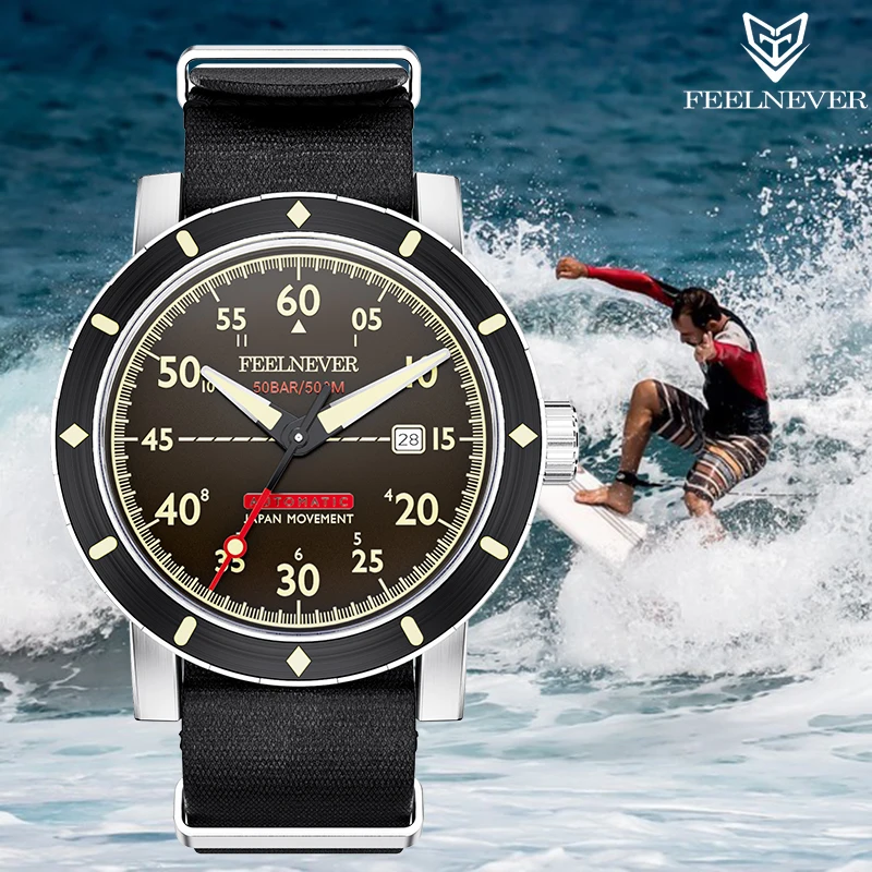 LIGE Brand FeelNever Professional Mechanical Watch Fashion Outdoor Sport Automatic 500M Waterproof Casual Nylon Military Clocks
LIGE Brand FeelNever Professional Mechanical Watch Fashion Outdoor Sport Automatic 500M Waterproof Casual Nylon Military Clocks