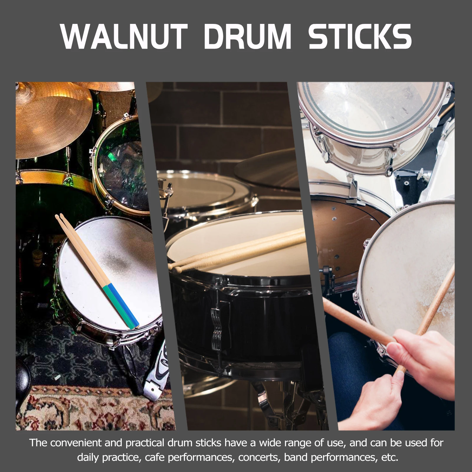 2 Pairs Anti-slip Drum Stick Drums Sticks Non-slip Drumsticks with Grip Bulk Maple
2 Pairs Anti-slip Drum Stick Drums Sticks Non-slip Drumsticks with Grip Bulk Maple