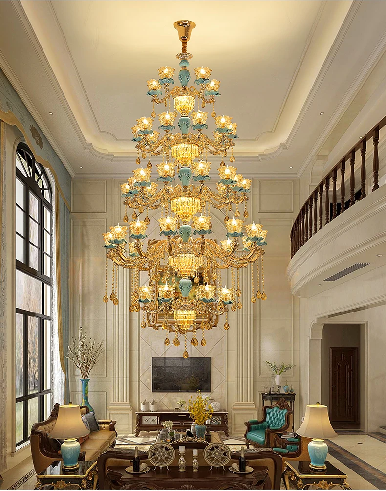 Duplex chandelier European crystal lamp lift empty living room hotel lobby staircase jump villa building middle floor lighting
Duplex chandelier European crystal lamp lift empty living room hotel lobby staircase jump villa building middle floor lighting