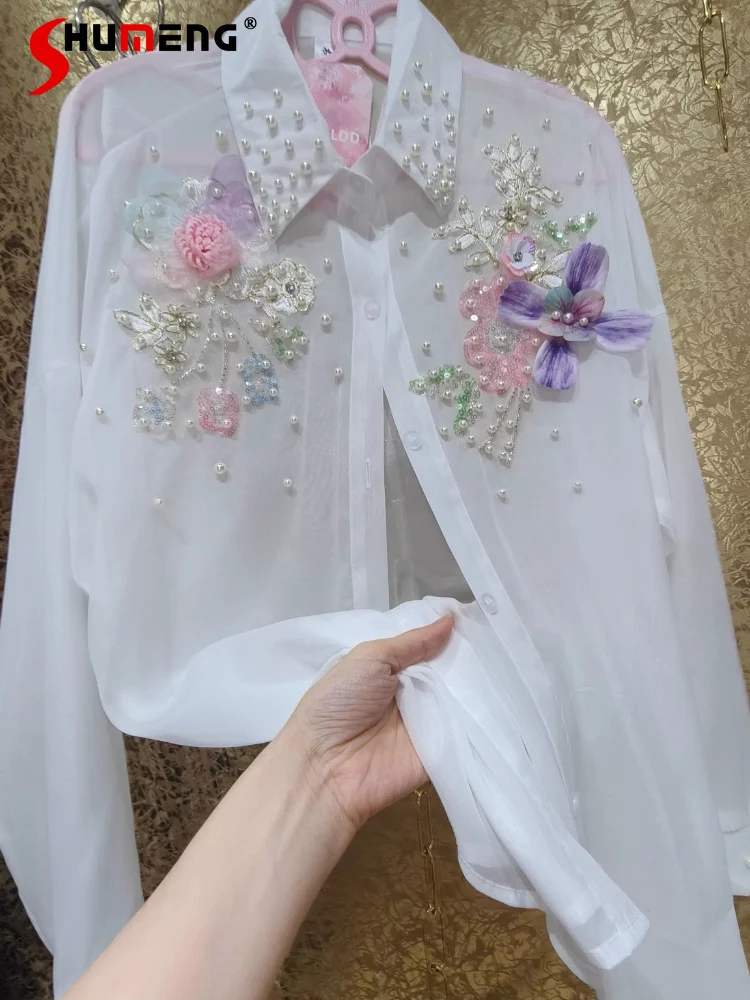 Women's 2026 Spring Autumn New Sunscreen Shirts Beautiful Three-dimensional Fairy Beaded Sequins Flower Tops Women's Chic Shirts
Women's 2026 Spring Autumn New Sunscreen Shirts Beautiful Three-dimensional Fairy Beaded Sequins Flower Tops Women's Chic Shirts