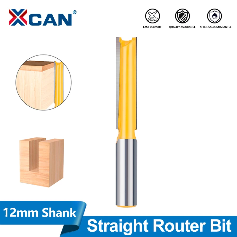 XCAN 1pc 12mm Shank Straight Bit Carbide Double Flute Router Bit Wood Milling Cutter For Woodworking Tool
XCAN 1pc 12mm Shank Straight Bit Carbide Double Flute Router Bit Wood Milling Cutter For Woodworking Tool