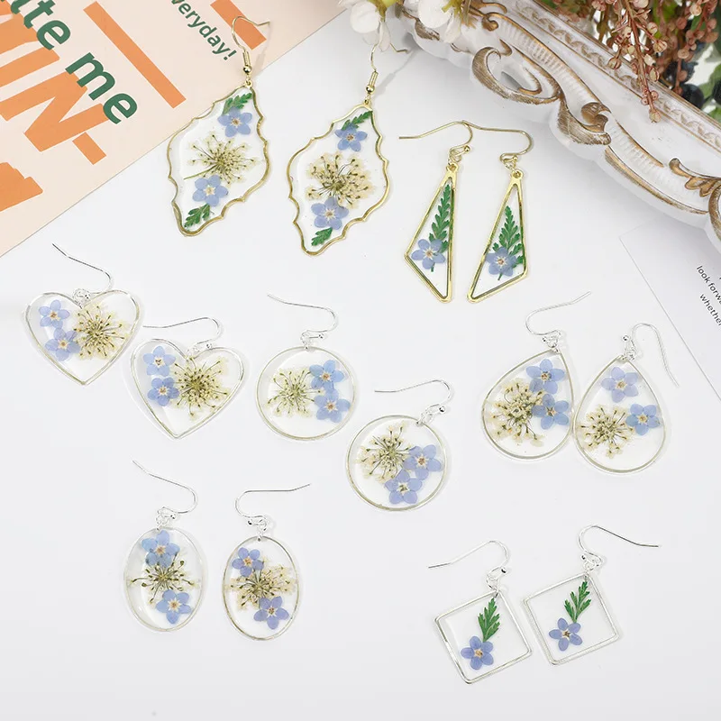 Dried Flower Earrings Set, Forget-Me-Not Real Flower Resin Earrings, Customizable Jewelry for Women
Dried Flower Earrings Set, Forget-Me-Not Real Flower Resin Earrings, Customizable Jewelry for Women