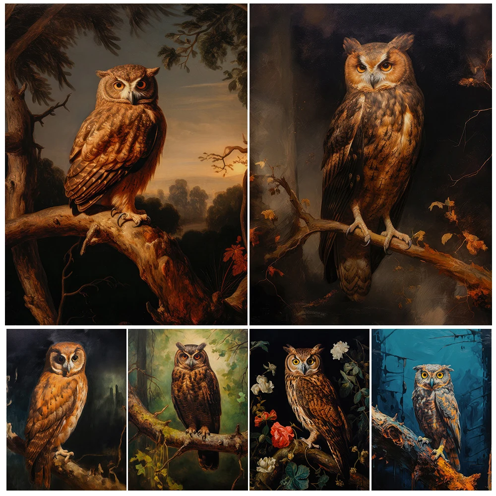 Mysterious Owl In The Dark Forest,Vintage Wall Art Canvas Painting Wizard Messenger Magic Animal Art Poster Print Decor Unframed
Mysterious Owl In The Dark Forest,Vintage Wall Art Canvas Painting Wizard Messenger Magic Animal Art Poster Print Decor Unframed