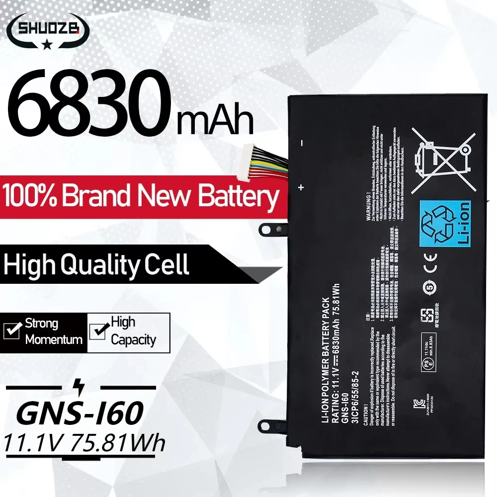 New GNS-I60 Laptop Battery For Gigabyte P35K P35G P35N P35W P35X P37X P57X P37W P57W 961TA010FA 31CP6/55/85-2 GNS-160 11.1V
New GNS-I60 Laptop Battery For Gigabyte P35K P35G P35N P35W P35X P37X P57X P37W P57W 961TA010FA 31CP6/55/85-2 GNS-160 11.1V