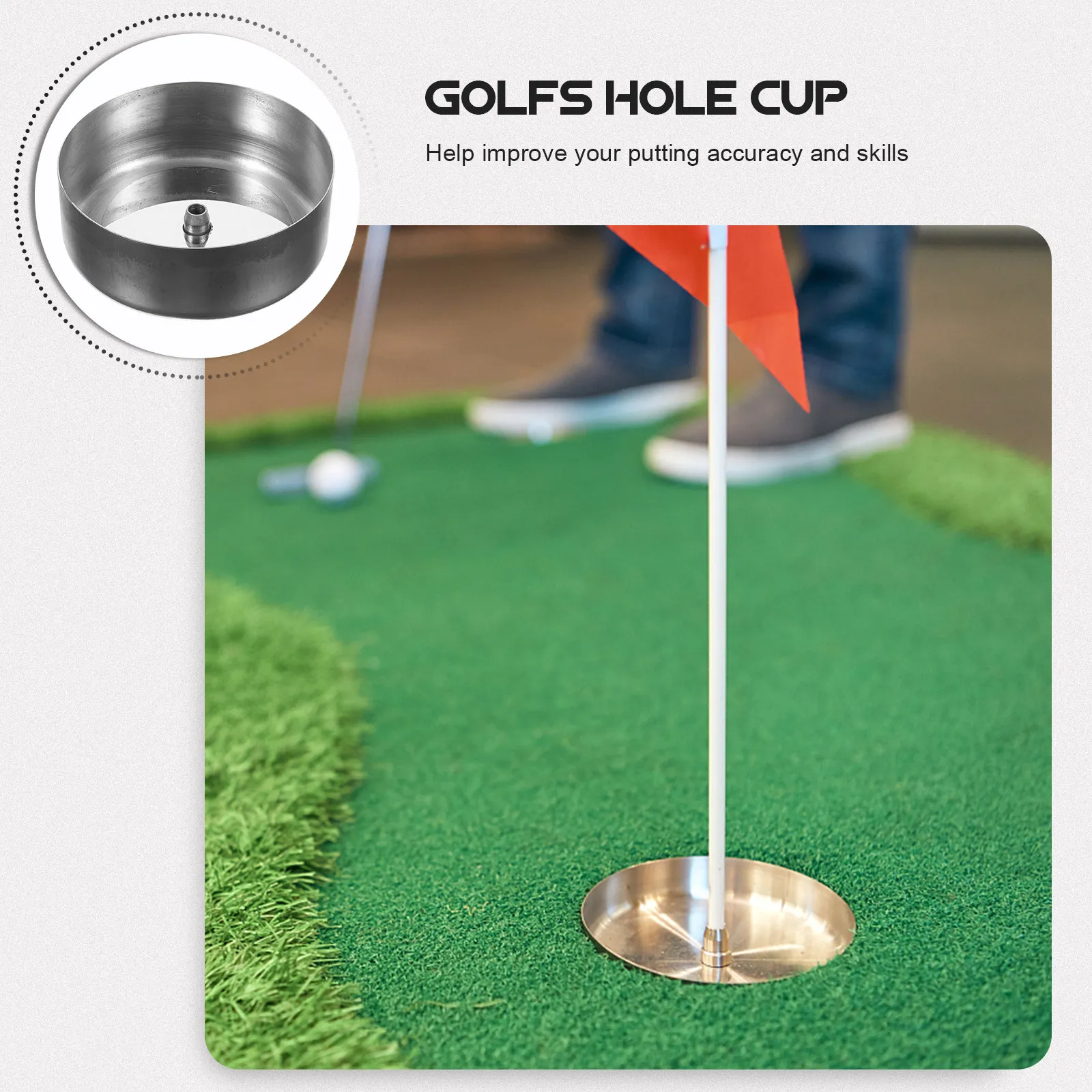 1Set Stainless Steel Cloth Golf Hole Cup Set Putting Practice Tool for Indoor Backyard Training Accuracy Improvement Golf
1Set Stainless Steel Cloth Golf Hole Cup Set Putting Practice Tool for Indoor Backyard Training Accuracy Improvement Golf