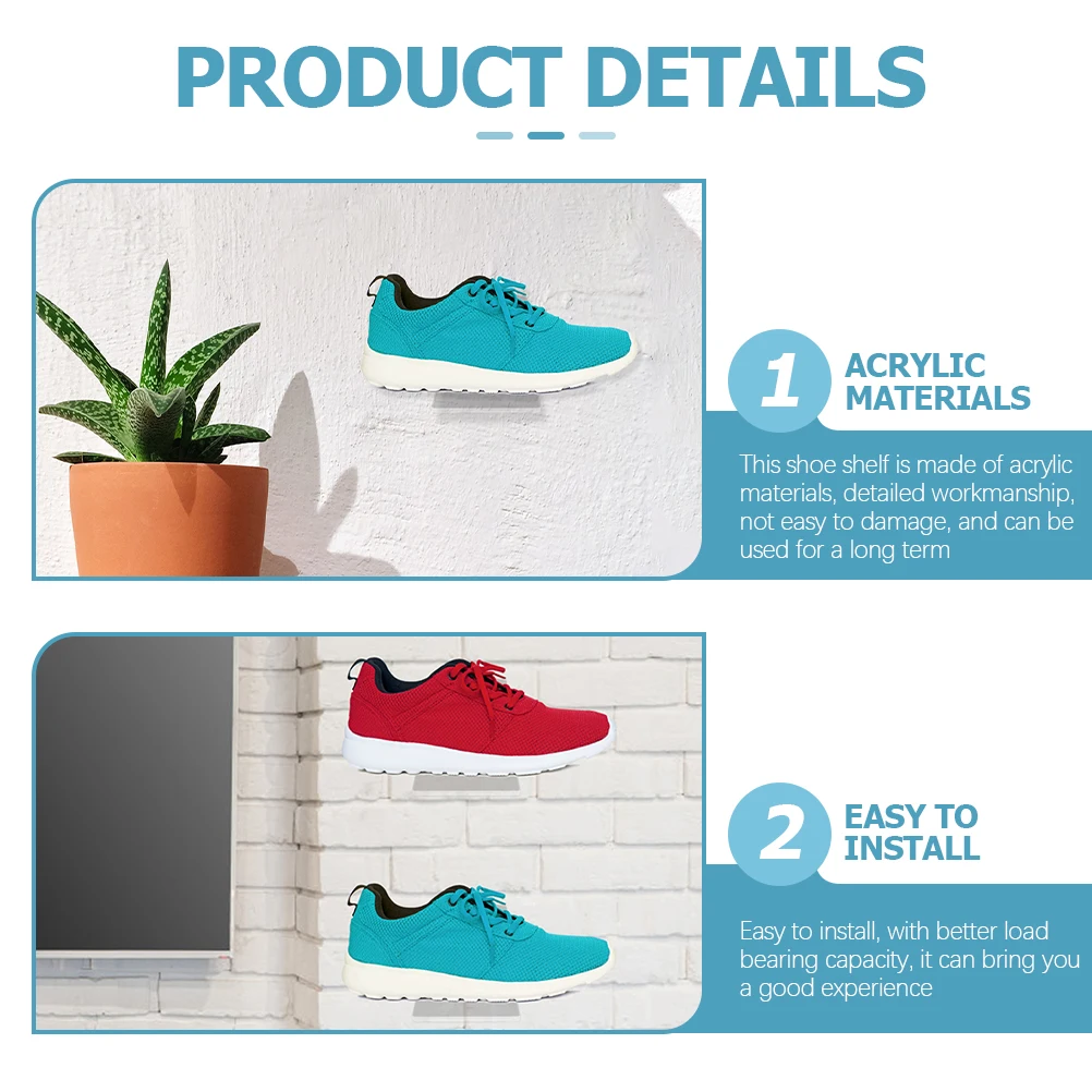 6pcs Sneaker Display Stand Clear Rack Modern Wall Transparent Holder Shoe Display Shelf Floating Shoes Storage Solution
6pcs Sneaker Display Stand Clear Rack Modern Wall Transparent Holder Shoe Display Shelf Floating Shoes Storage Solution