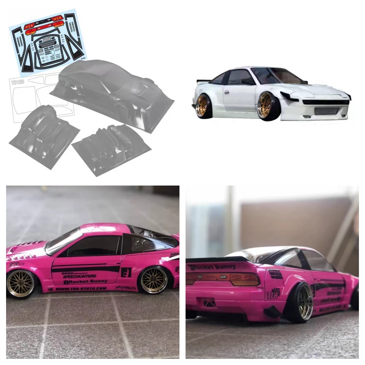 1:10 RC Car Clear Lexan body shell Nissan 180SX for RC Drift Racing Chassis Tamiya tt01 tt02 
1:10 RC Car Clear Lexan body shell Nissan 180SX for RC Drift Racing Chassis Tamiya tt01 tt02