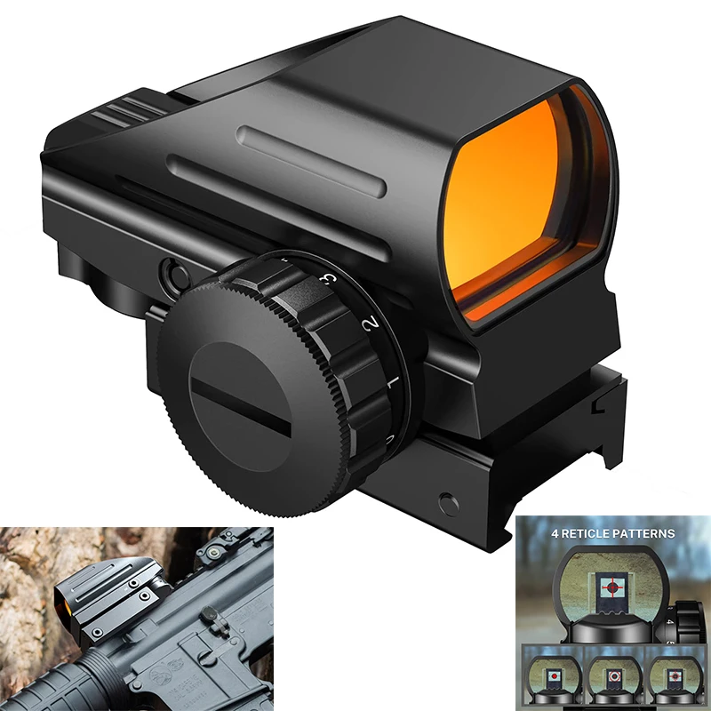 EZshoot Reflex Sight with 4 Reticles Red Dot Sight Reflex Holographic Optics Scope with 20mm Rail Mount Absolute Co-Witness
EZshoot Reflex Sight with 4 Reticles Red Dot Sight Reflex Holographic Optics Scope with 20mm Rail Mount Absolute Co-Witness