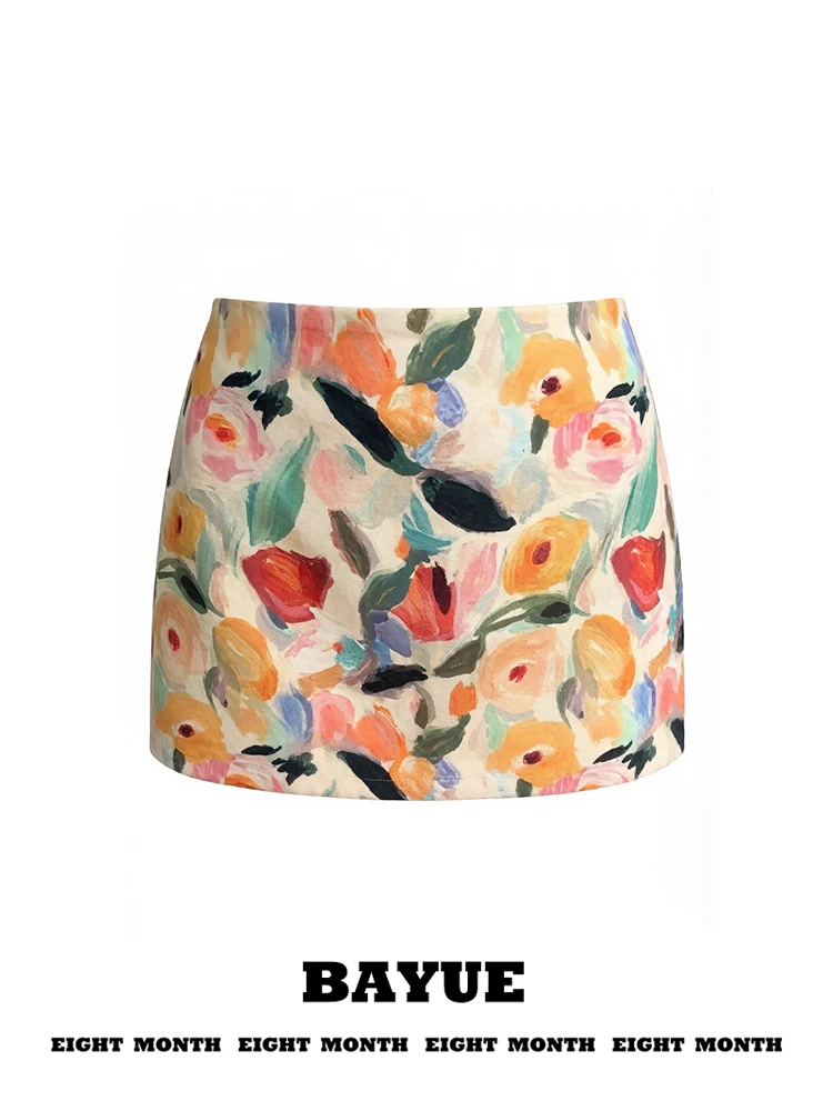 Oil Painting Flower Print Satin A-Line Skirt High Waist Slimming Short Skirt for Women Anti-Light Wrap around
Oil Painting Flower Print Satin A-Line Skirt High Waist Slimming Short Skirt for Women Anti-Light Wrap around