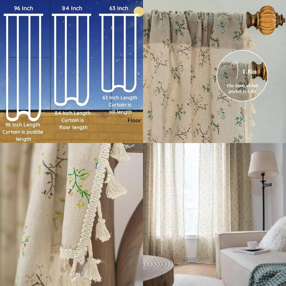 Цветочные шторы для фермерского дома длиной 96 дюймов, полузастегивающие шторы для гостиной, смесь хлопка и льна, богемные оконные шторы, панели с
Цветочные шторы для фермерского дома длиной 96 дюймов, полузастегивающие шторы для гостиной, смесь хлопка и льна, богемные оконные шторы, панели с