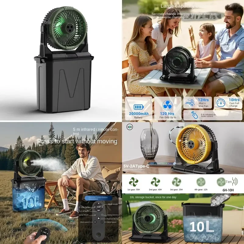 Multifunctional Cooling Misters Fan 20000mAh Rechargeable Ventilador Portable Fan for Summer Outdoor Camping for
Multifunctional Cooling Misters Fan 20000mAh Rechargeable Ventilador Portable Fan for Summer Outdoor Camping for