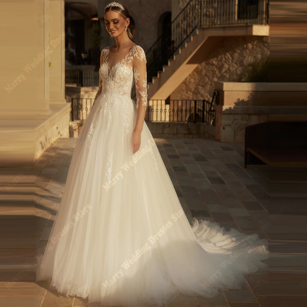 2025 Fascinating A-Line Women's Wedding Dresses Modern Sexy Lace Flower Printing Bridal Gowns Banquet Robes De Mariee Customized
2025 Fascinating A-Line Women's Wedding Dresses Modern Sexy Lace Flower Printing Bridal Gowns Banquet Robes De Mariee Customized