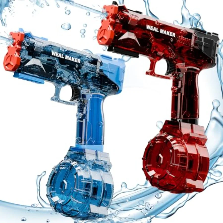 2P Electric Water Pistol with 400 Ammos, Transparent Automatic Squirt Guns High Powered IP67 Waterproof, Bodinator Classic Wate
2P Electric Water Pistol with 400 Ammos, Transparent Automatic Squirt Guns High Powered IP67 Waterproof, Bodinator Classic Wate