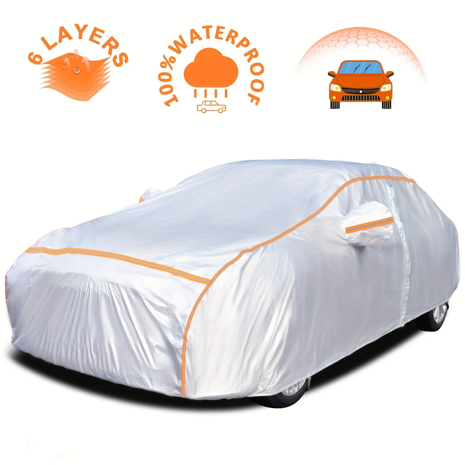 6 Layers Dupont Oxford Car Cover Waterproof All Weather Full Exterior Covers Car Covers For Automobiles Hail Car Cover Outdoor Car Cover Fit For Sedan 186"-193"
6 Layers Dupont Oxford Car Cover Waterproof All Weather Full Exterior Covers Car Covers For Automobiles Hail Car Cover Outdoor Car Cover Fit For Sedan 186"-193"